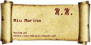 Miu Marina névjegykártya